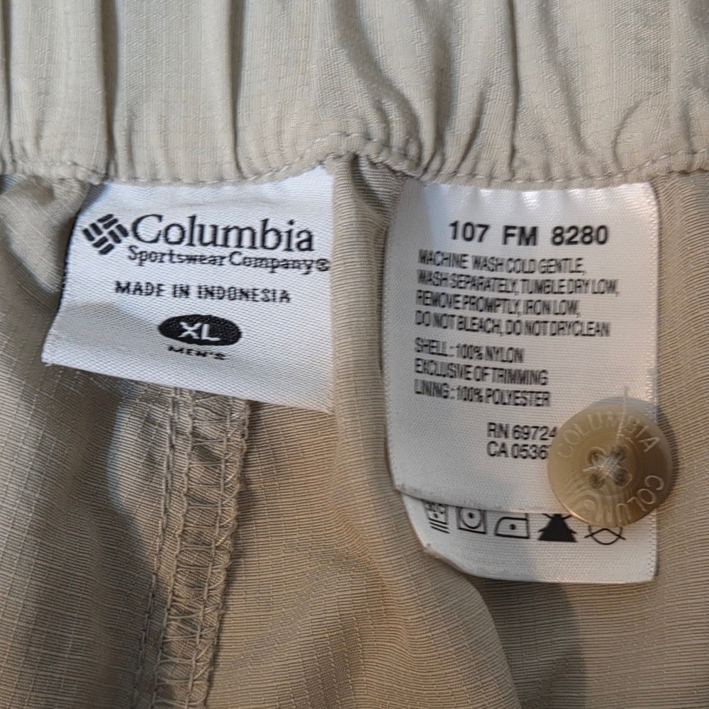 Columbia PFG Convertible Pants Mens XL Tan Fishing Cargo Zip Off Leg - Picture 4 of 10